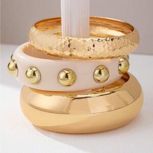 Boho Gold and Cream Bracelet Set A1253